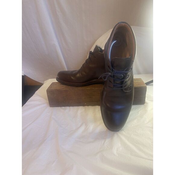 Men's Ecco City Tray Brown Leather Lace Up‎ Ankle Boots- Size 12-Excellent Cond. - Picture 1 of 9